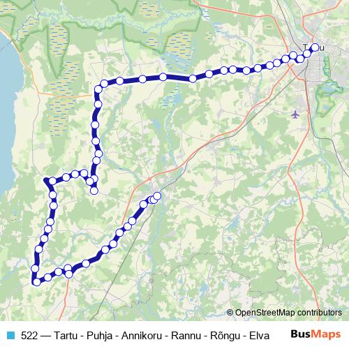 522 bus Line Map