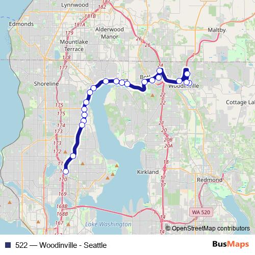 522 bus Line Map