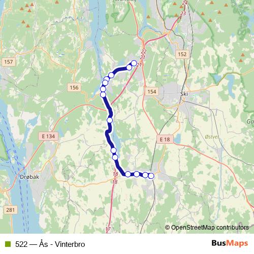 522 bus Line Map