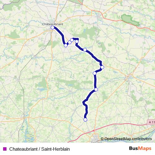 Chateaubriant / Saint-Herblain bus Line Map