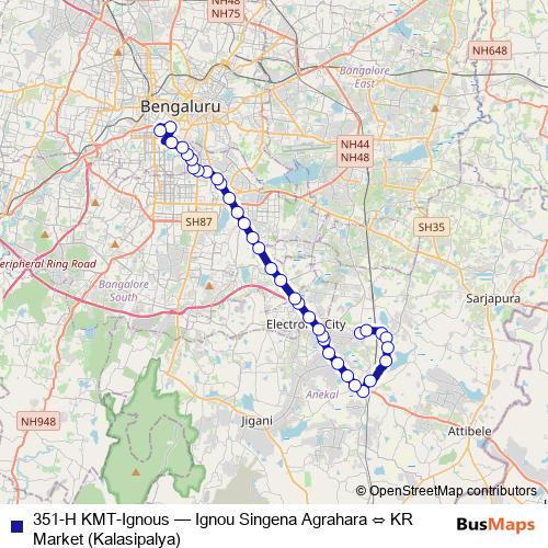 351-H KMT-Ignous bus Line Map