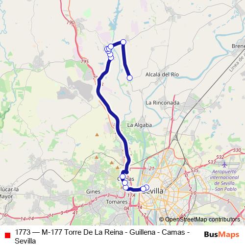 1773 bus Line Map