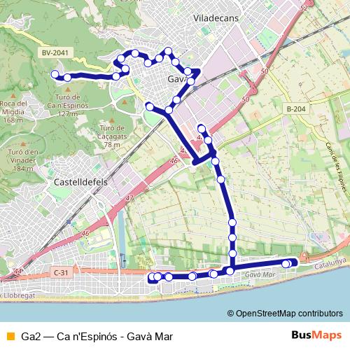 Ga2 bus Line Map