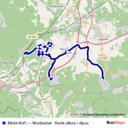 Mbrbt-Rnf1 bus Line Map