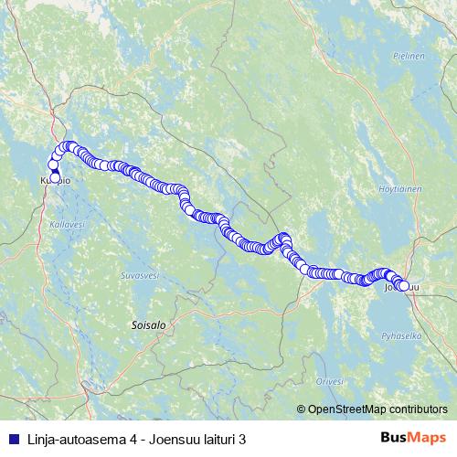 Linja-autoasema 4 - Joensuu laituri 3 bus Line Map