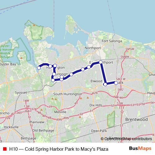 H10 bus Line Map