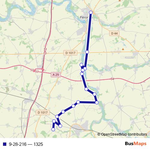 9-28-216 bus Line Map