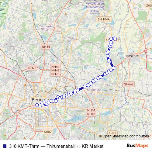 318 KMT-Thrm bus Line Map