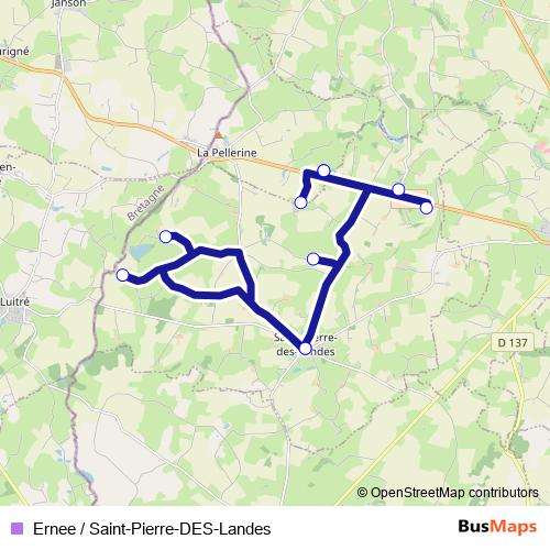 Ernee / Saint-Pierre-DES-Landes bus Line Map