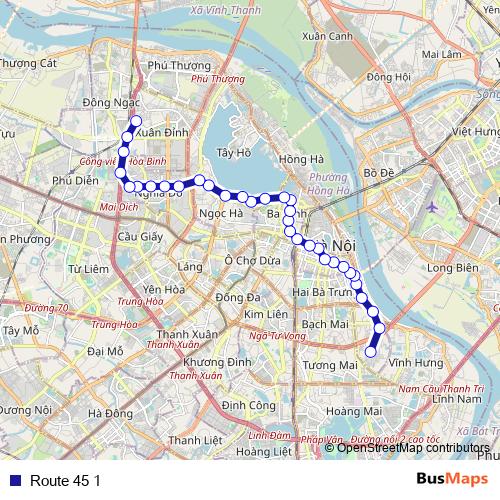 Route 45 1 bus Line Map