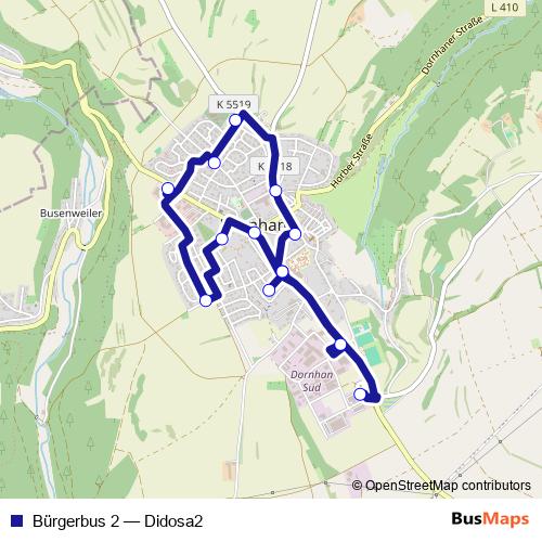 Bürgerbus 2 bus Line Map