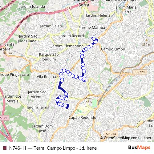N746-11 bus Line Map