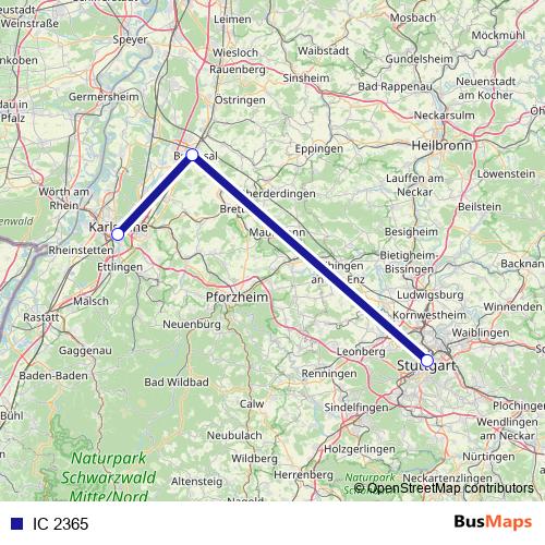 IC 2365 rail Line Map