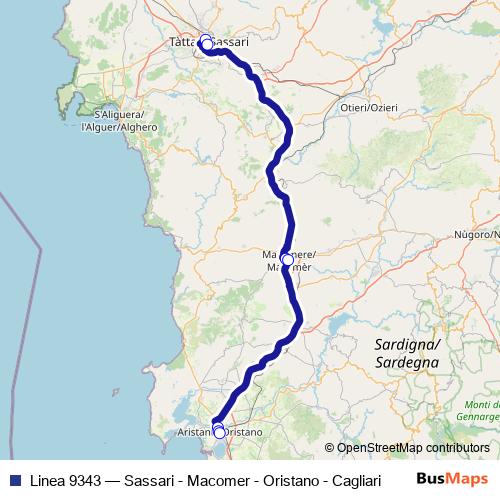 Linea 9343 bus Line Map