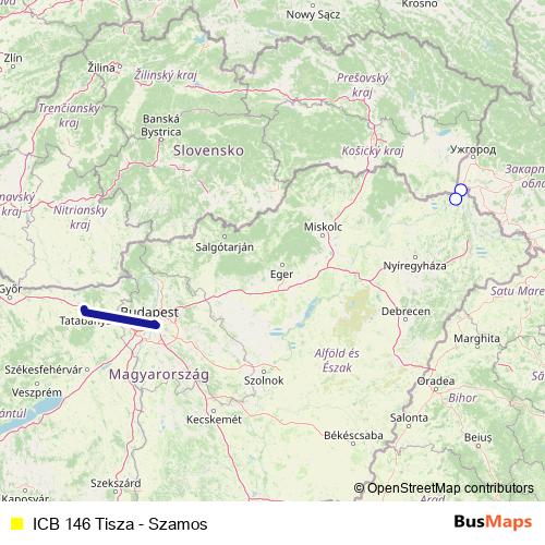 ICB 146 Tisza - Szamos bus Line Map