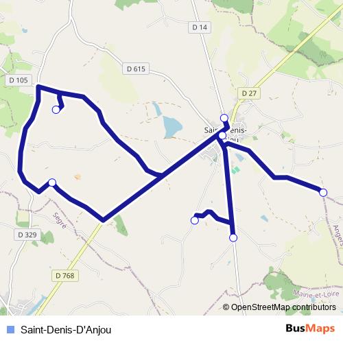 Saint-Denis-D'Anjou bus Line Map
