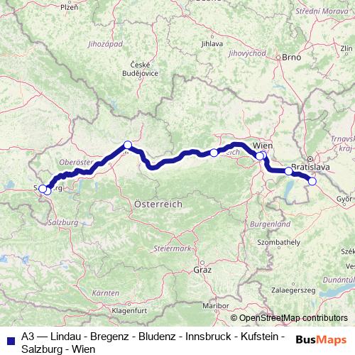 A3 rail Line Map