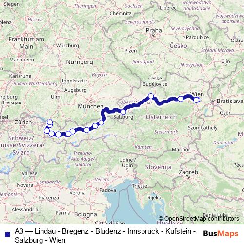 A3 rail Line Map