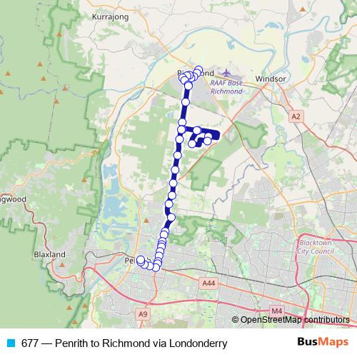 677 bus Line Map