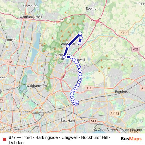 677 bus Line Map