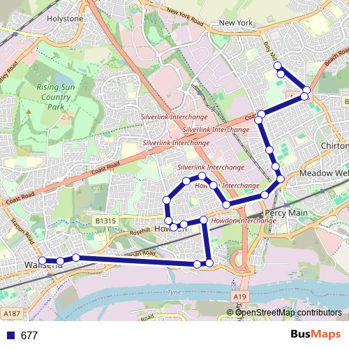 677 bus Line Map