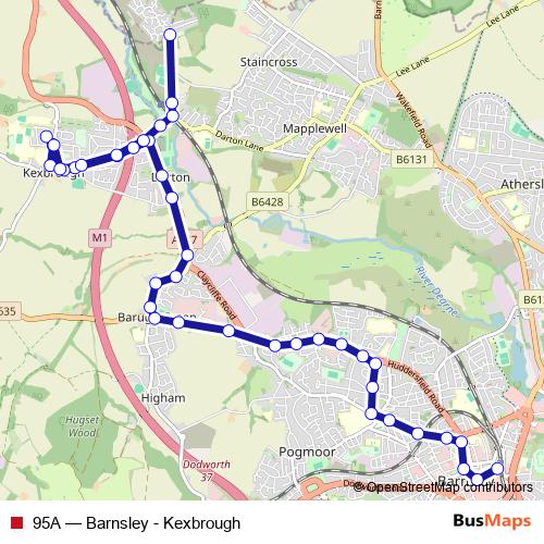 95A bus Line Map