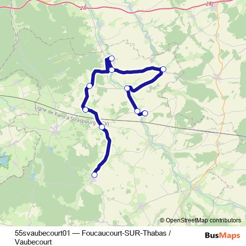 55svaubecourt01 bus Line Map