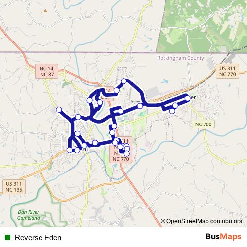 Reverse Eden bus Line Map