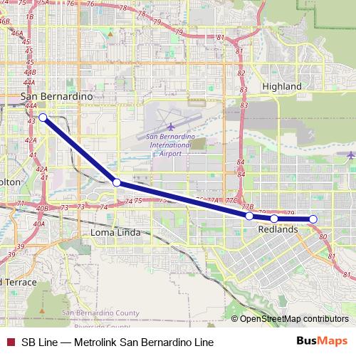 SB Line rail Line Map
