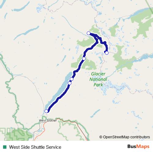 West Side Shuttle Service bus Line Map
