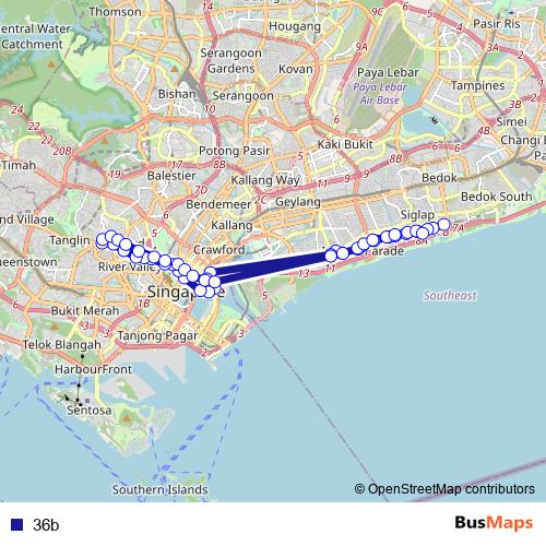 36b bus Line Map