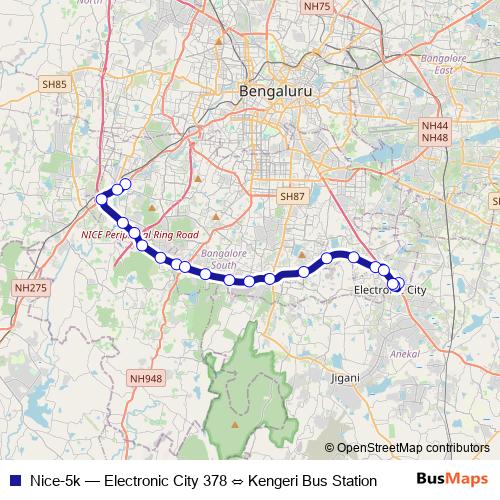 Nice-5k bus Line Map