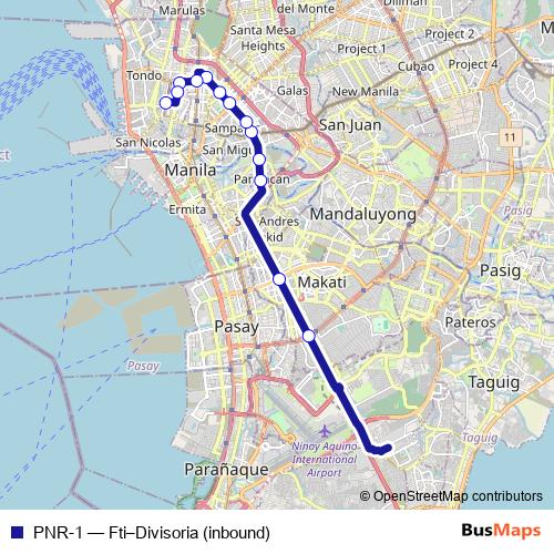 PNR-1 bus Line Map