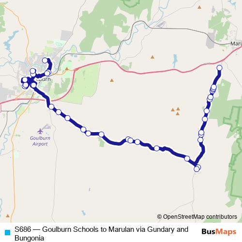 S686 bus Line Map