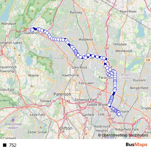 752 bus Line Map