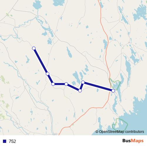 752 bus Line Map