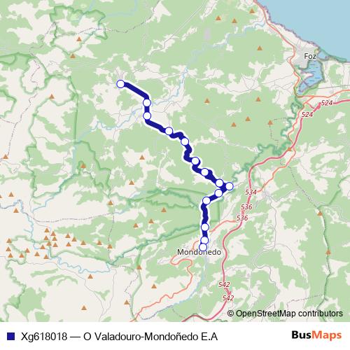Xg618018 bus Line Map