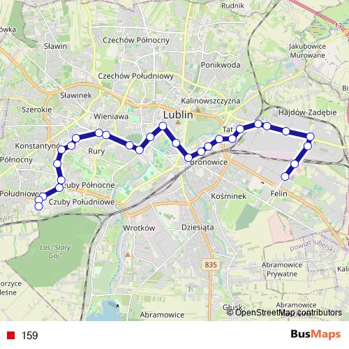 159 trolleybus Line Map