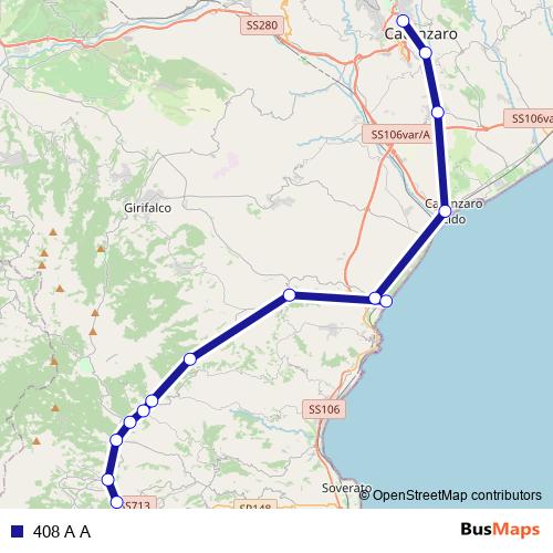408 A A bus Line Map