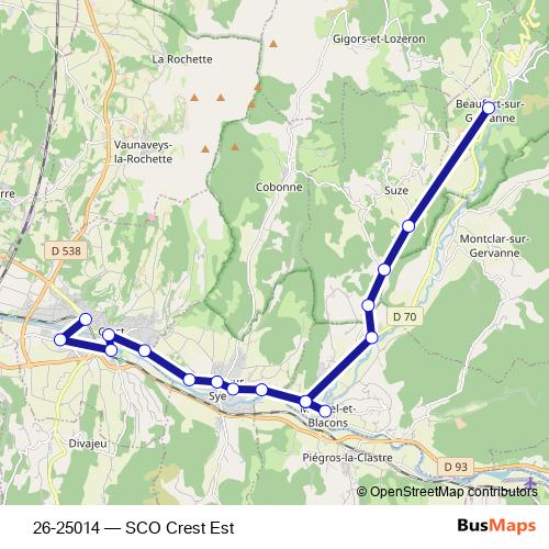26-25014 bus Line Map