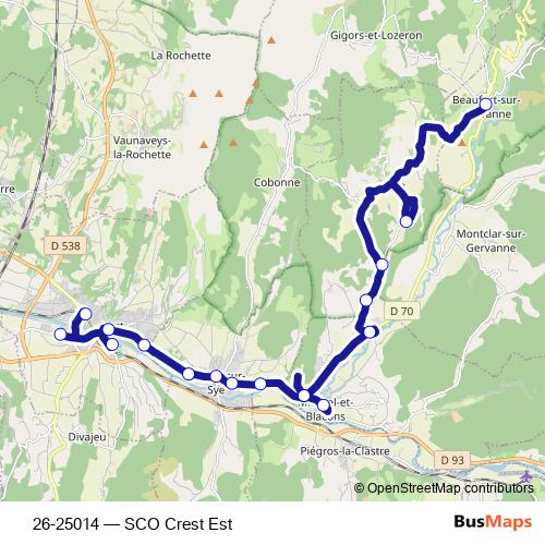 26-25014 bus Line Map