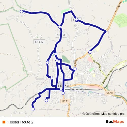 Feeder Route 2 bus Line Map