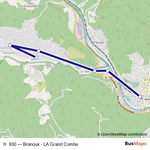 930 bus Line Map
