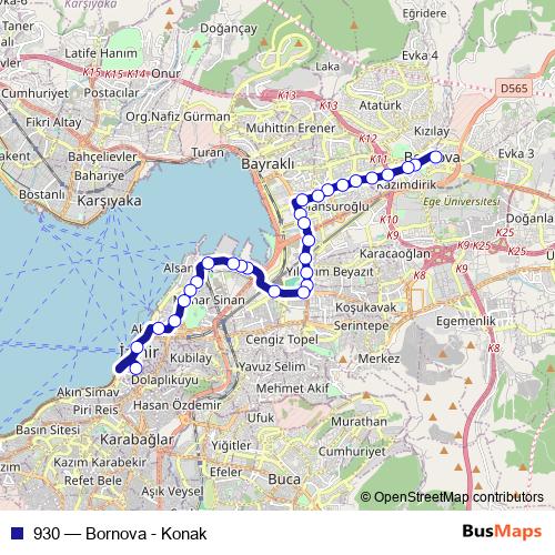 930 bus Line Map
