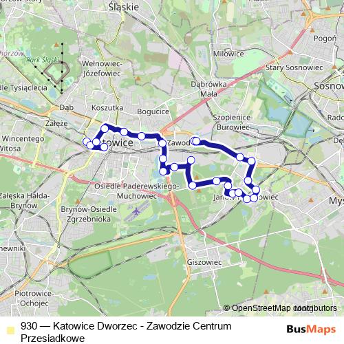 930 bus Line Map