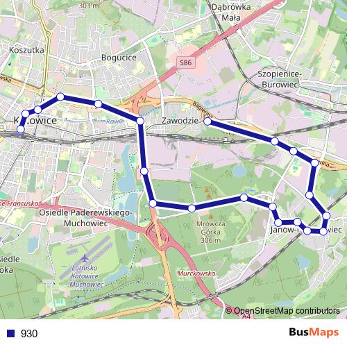 930 bus Line Map