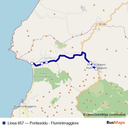 Linea 857 bus Line Map
