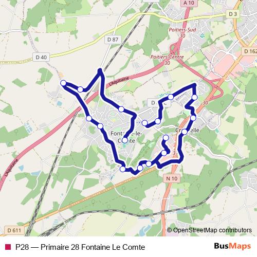 P28 bus Line Map