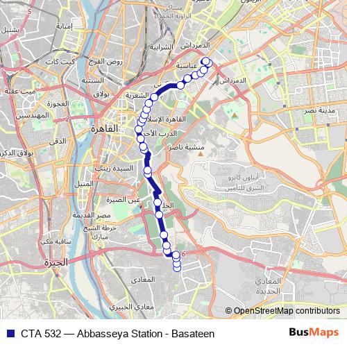 CTA 532 bus Line Map