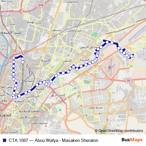 CTA 1087 bus Line Map